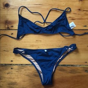 NWOT JCrew Maui Bikini Top and Criss Cross Bottoms